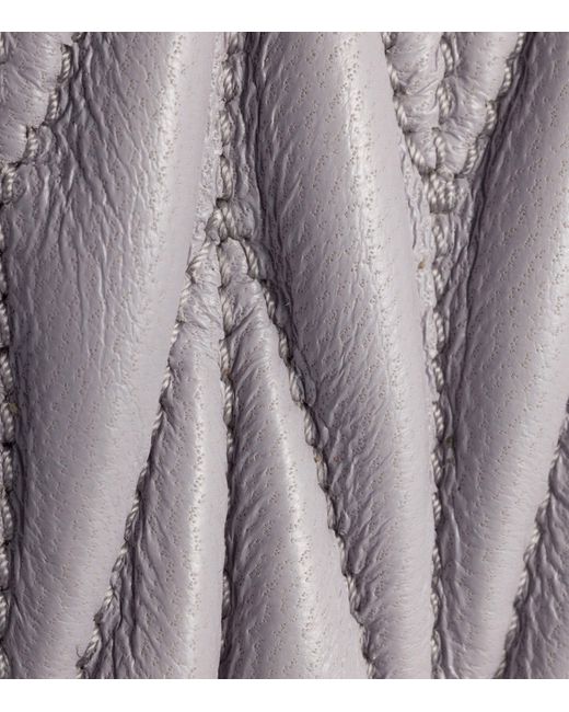 Miu Miu Metallic Matelassé Nappa Leather Card Holder