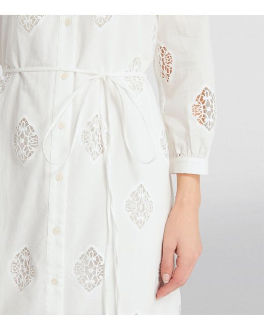 Erdem White Broderie Anglaise Midi Dress