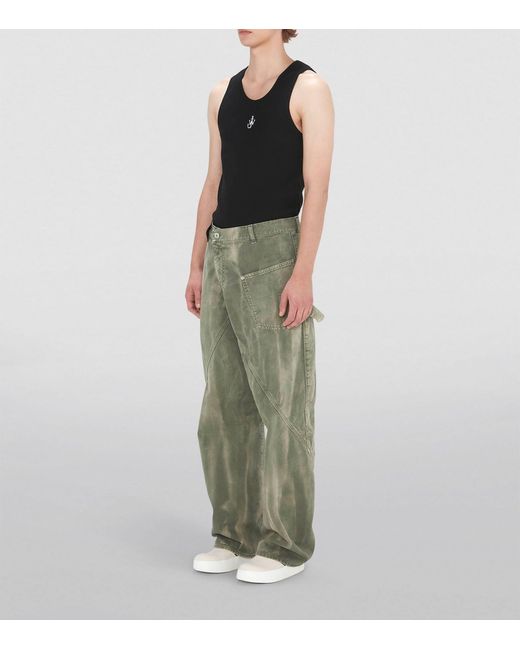 J.W. Anderson Green Twisted Jeans for men