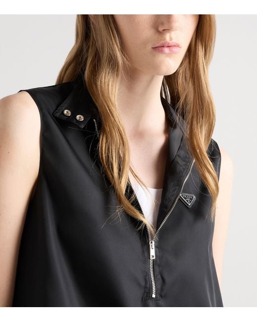 Prada Black Re-Nylon Sleeveless Mini Dress