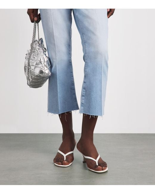 L'Agence Blue Cropped Kendra Flared Jeans