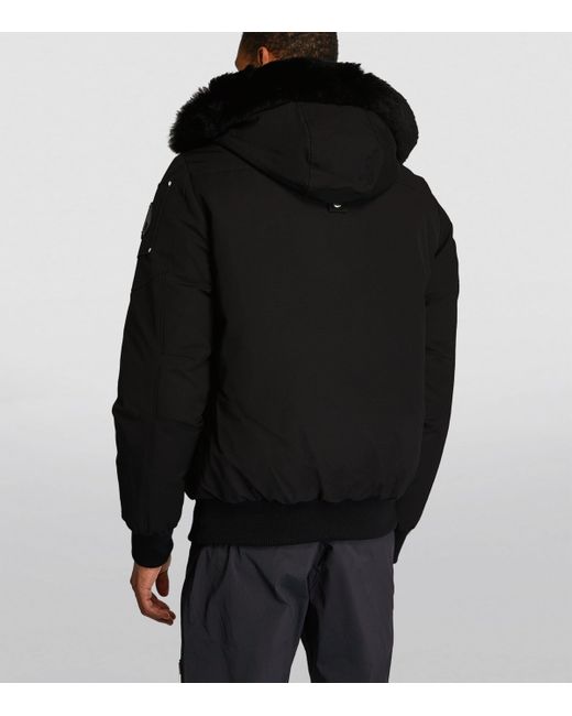Moose Knuckles Black Down-Filled Bomber Jacket for men