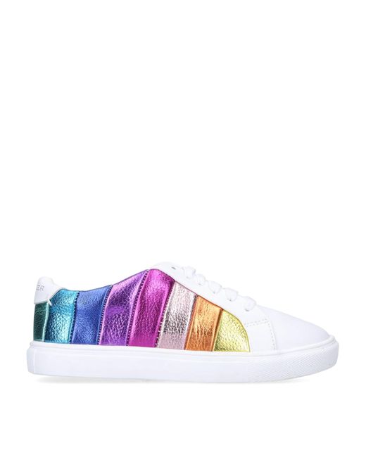 Kurt Geiger Purple Leather Lane Stripe Sneakers