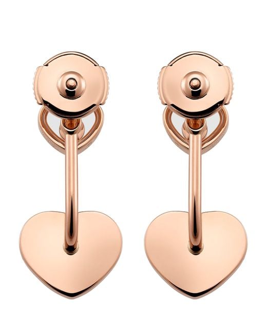 Chopard Red And Diamond Happy Hearts Earrings