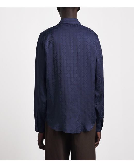 Sandro Blue Jacquard Square Cross Shirt for men