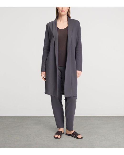 Hanro Gray Cotton-Blend Robe