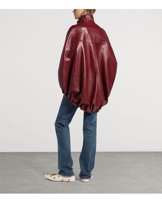 Balenciaga Red Leather Double-Layer Cape