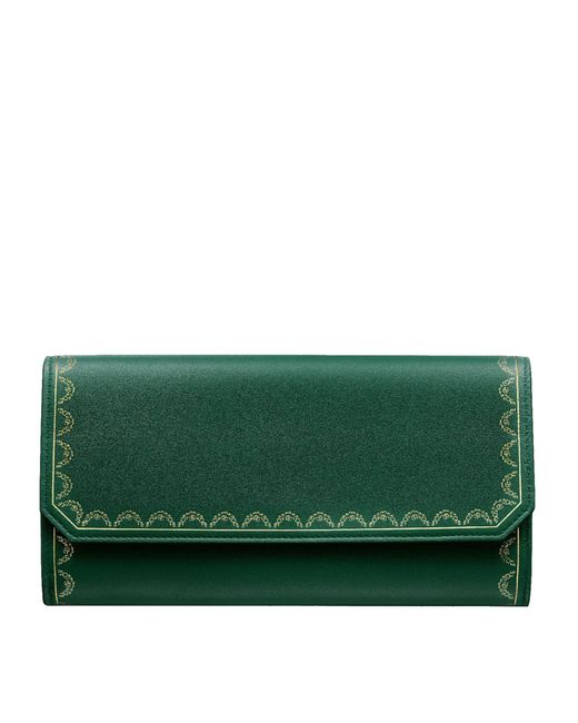 Cartier Green Leather Guirlande De Wallet