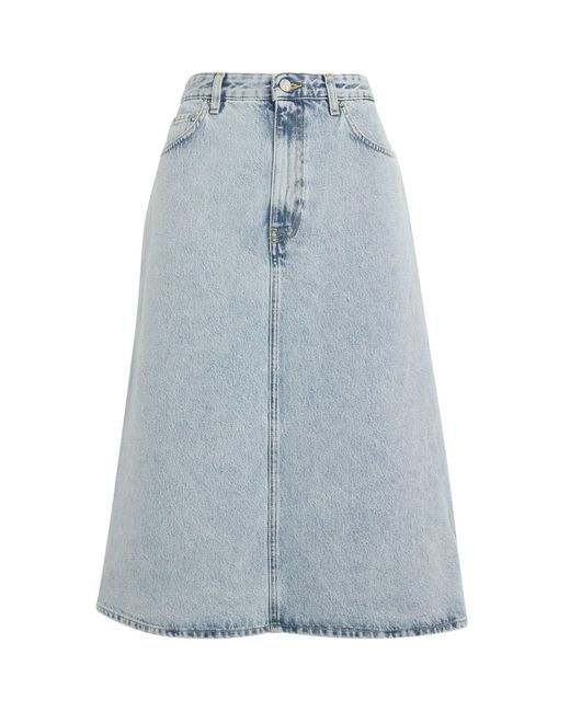 Totême  Blue Midi Denim Skirt