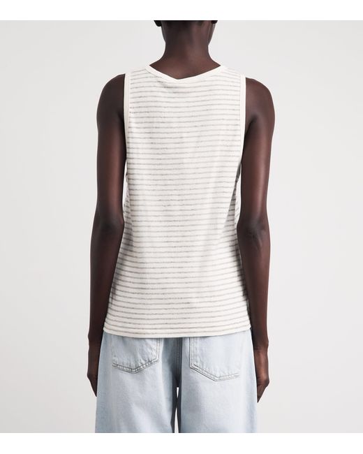 Anine Bing White Stripe Juliann Tank Top