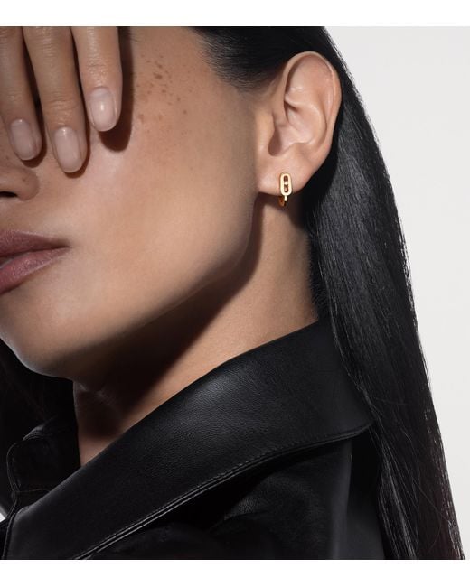 Messika Metallic Move Uno And Diamond Mini Hoop Earrings