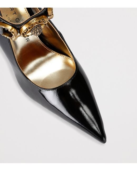 Kurt Geiger Black Patent Leather Mansion Pumps 105