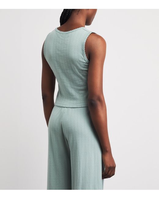 Leset Green Classic Pointelle Vest