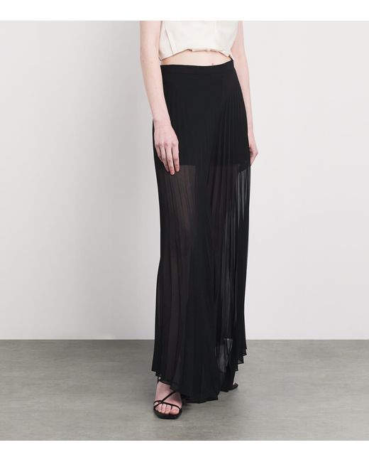 Sandro Black Organza Pleated Trousers
