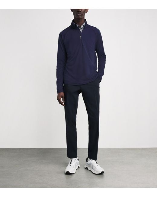 Kjus Blue Pima Cotton Hollow Half-Zip Top for men