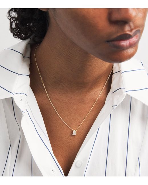 Harrods Metallic And Diamond Pendant Necklace