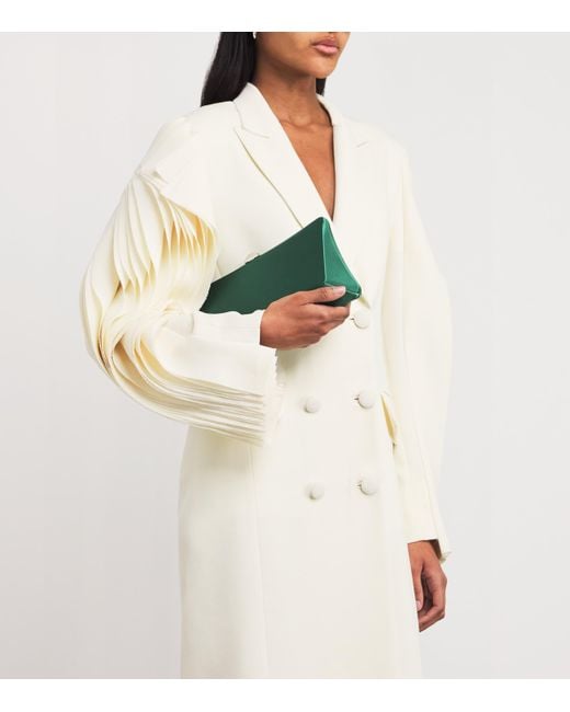 Rodo Green Satin Lally Clutch Bag