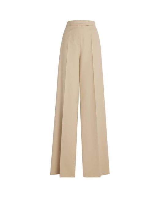 Max Mara Natural Stretch-Cotton Wide-Leg Trousers