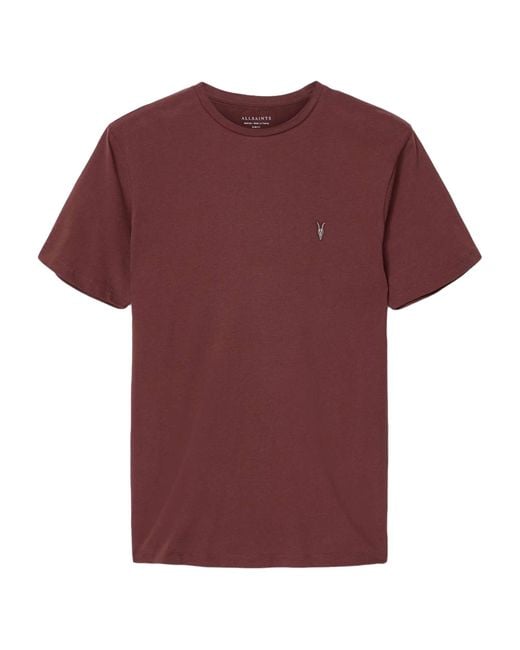 AllSaints Red Cotton Brace T-Shirt for men