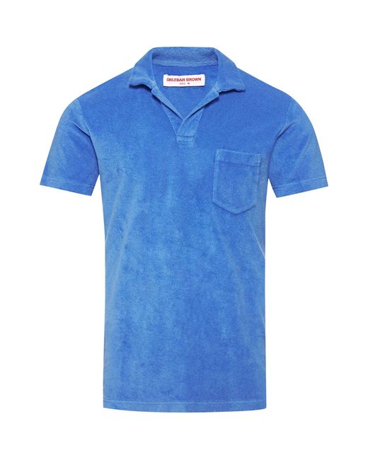 Orlebar Brown Blue Terry Polo Shirt for men
