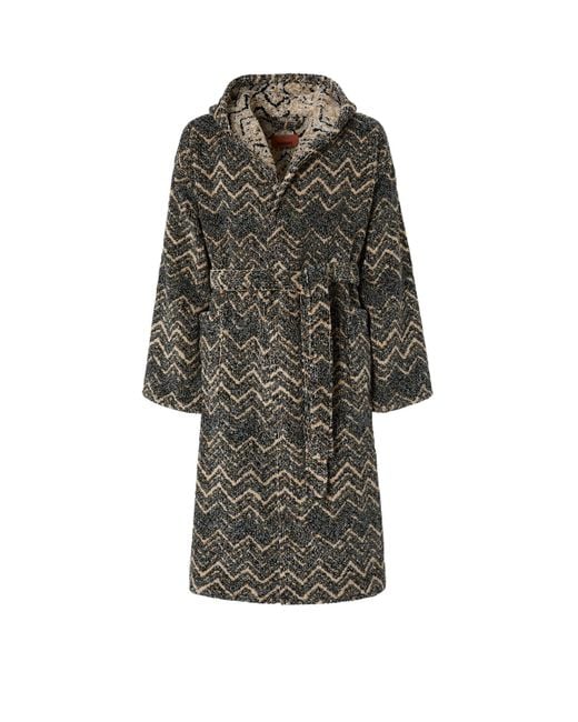 Missoni Gray Towelling Zigzag Azul Robe