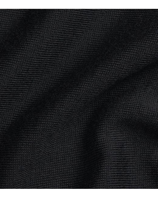 Giorgio Armani Black Virgin Wool Crew-Neck Sweater for men