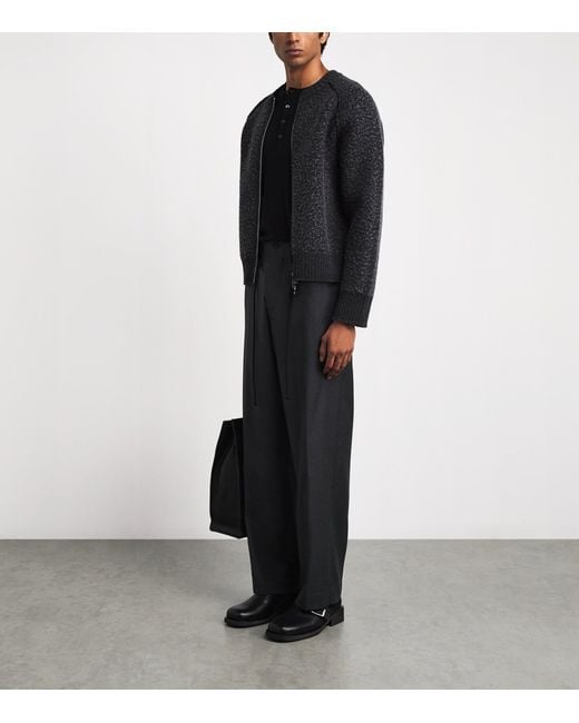 Craig Green Black Wool-Blend Zip-Up Sweater for men