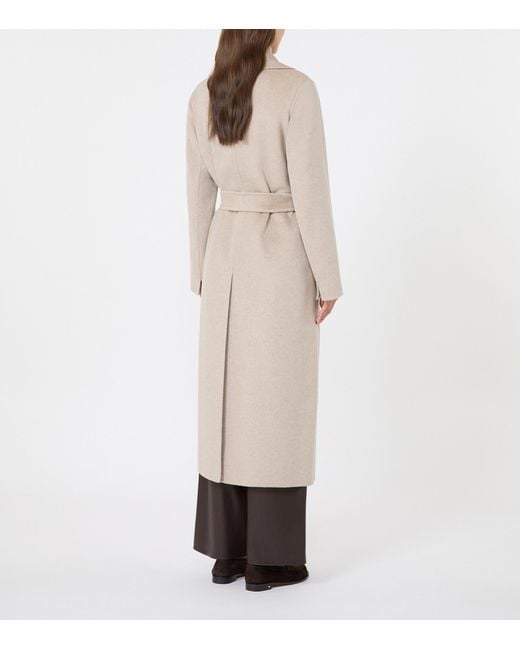 Max Mara Natural Virgin Wool-Cashmere Belted Coat