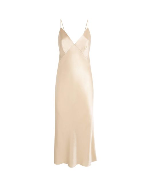 Olivia Von Halle White Silk Issa Slip Dress
