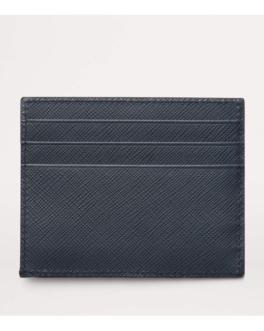 Prada Blue Saffiano Leather Card Holder for men