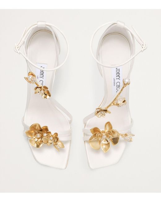 Jimmy Choo Metallic Zea Heeled Sandals 95