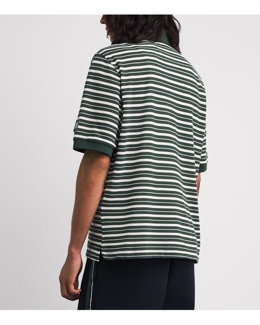 Manors Green Piqué Stripe Goat Polo Shirt for men