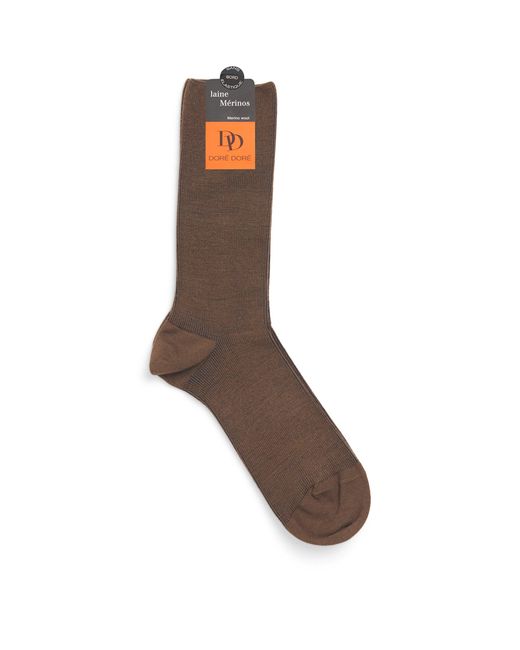 Doré Doré Brown Fine-Ribbed Socks for men
