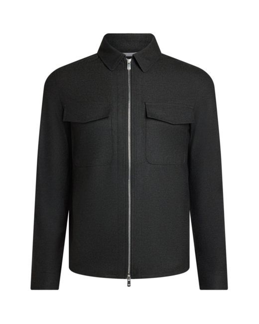 Marco Pescarolo Black Cashmere 2-Way Zip Jacket for men