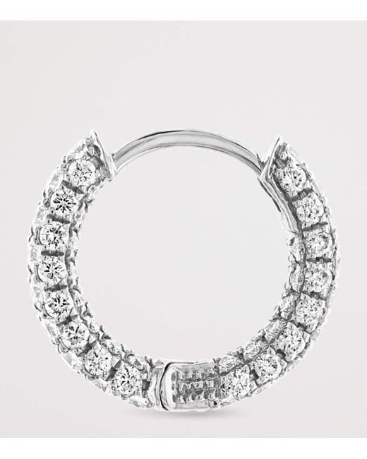 Maria Tash White Diamond Five Row Pavé Single Hoop Earring