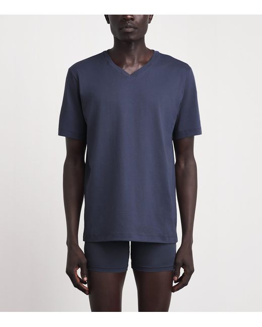 Hanro Blue Cotton Night & Day T-Shirt for men