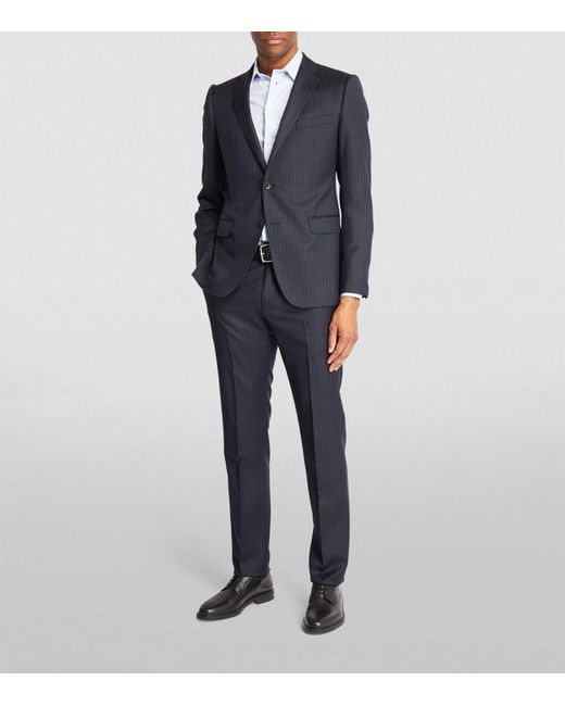 Emporio Armani Blue Virgin Wool Pinstripe 2-piece Suit for men