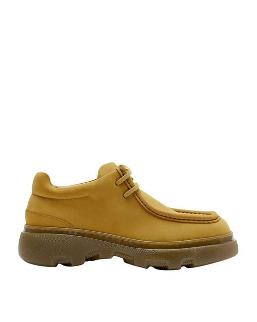 Burberry Yellow Nubuck Creeper Shoes for men