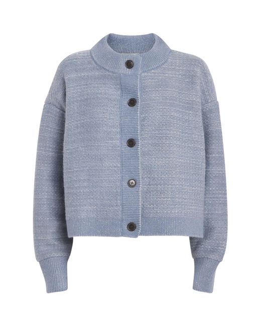 FRAME Blue Wool-Blend Femme Cardigan