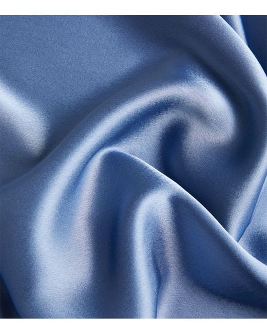 Polo Ralph Lauren Blue Satin Amla Midi Skirt