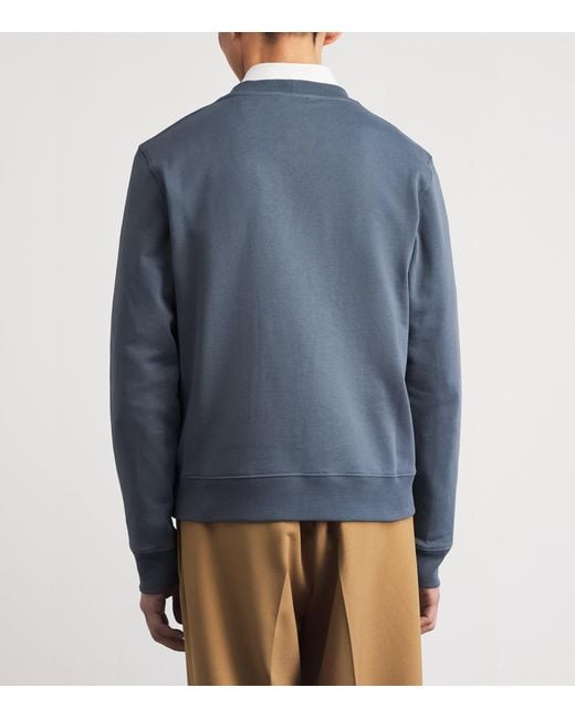 Sandro Blue Cotton Logo Sweatshirt for men