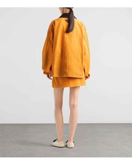 Prada Orange Canvas Oversized Jacket