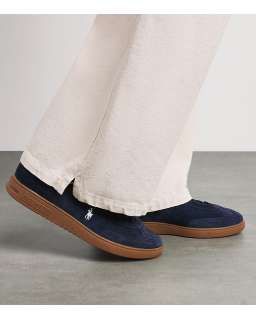 Polo Ralph Lauren Blue Suede Bedford Sneakers for men