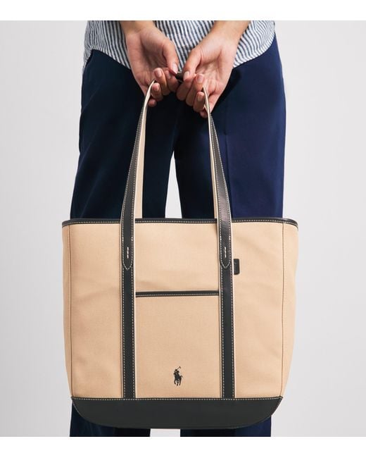 Polo Ralph Lauren Natural Medium Canvas Shopper Tote Bag