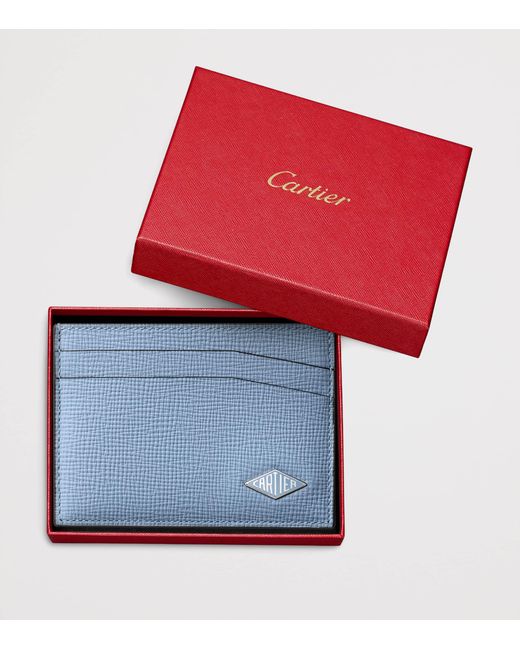 Cartier Blue Leather Losange Card Holder for men