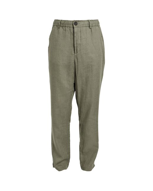 Oliver Spencer Green Linen Wide-leg Trousers for men