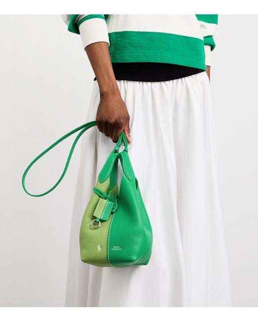 Polo Ralph Lauren Green Small Leather Polo Play Cross-Body Bag