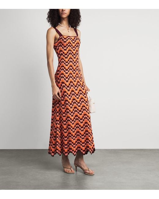 Escvdo Red Crochet Marea Maxi Dress