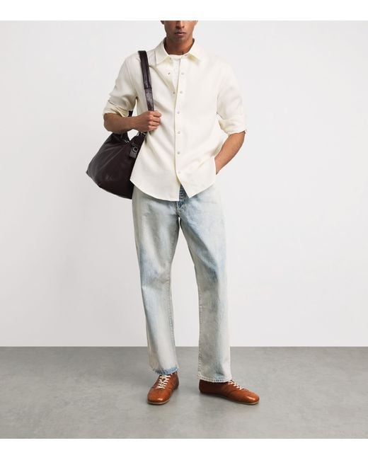 God's True Cashmere White Linen Ivory Shirt for men
