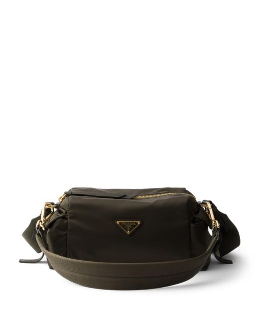 Prada Black Small Re-Nylon And Leather Explore Shoulder Bag